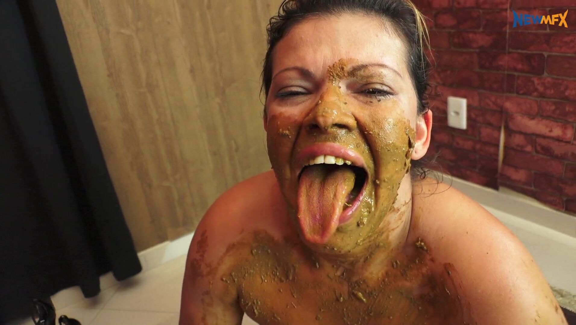 Brazilian lesbian scat slave licking lezdom